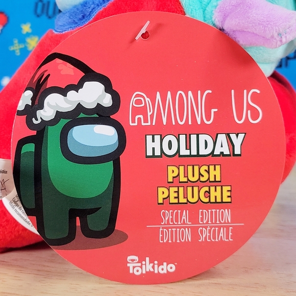 Among Us Red Crewmate 7" with Christmas Hat Special Edition Toy Plush NWT - Picture 5 of 6